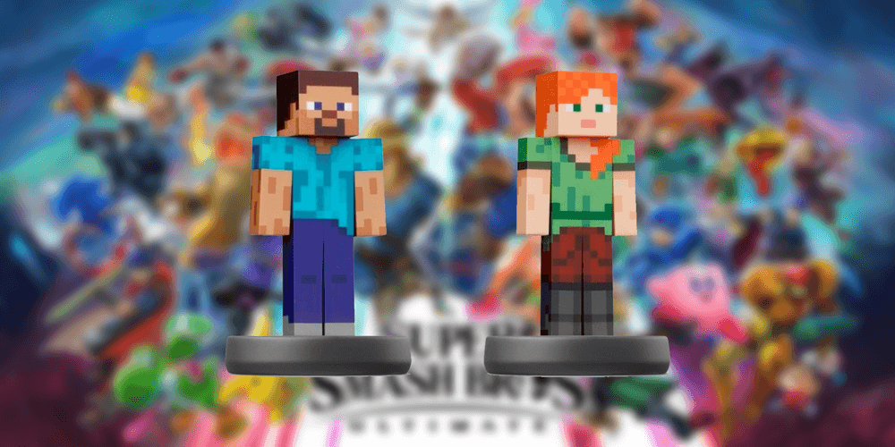 Minecraft Steve and Alex amiibo